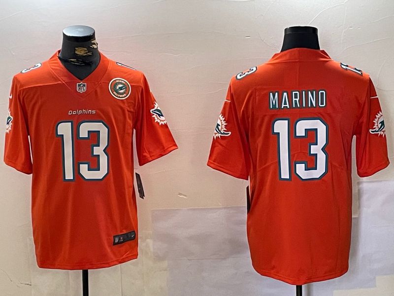 Men Miami Dolphins 13 Marino Orange 2024 Nike Limited NFL Jersey style 3